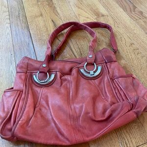 B. Makowsky Designer Cardinal RED Ultra-Soft Leather Shoulder Handbag